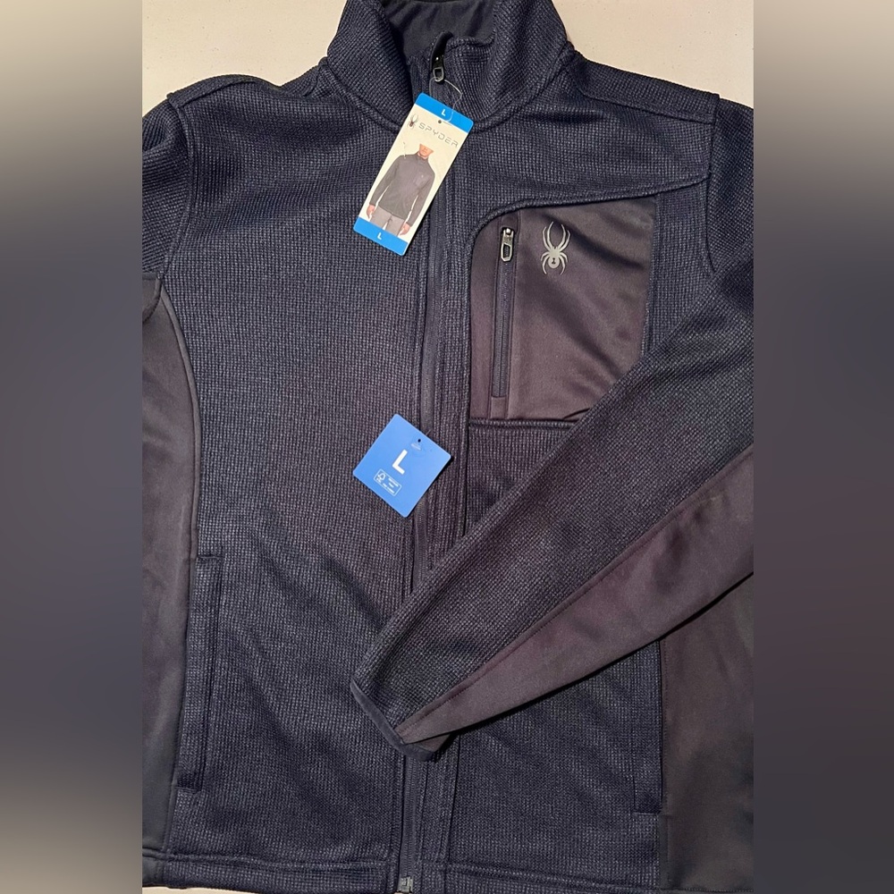 NWT Spyder Encore Fleece Performance Jacket Mens Large - dark blue